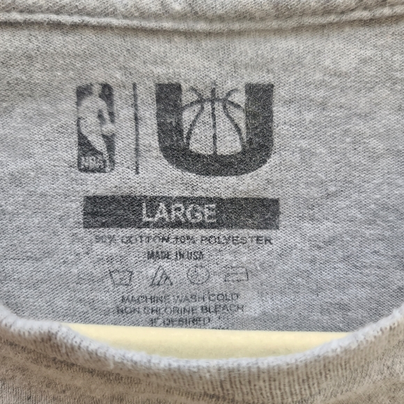 NBA Brooklyn Nets Basketball Heathered Gray Licensed Short Sleeve Graphic Tee L - Picture 8 of 10